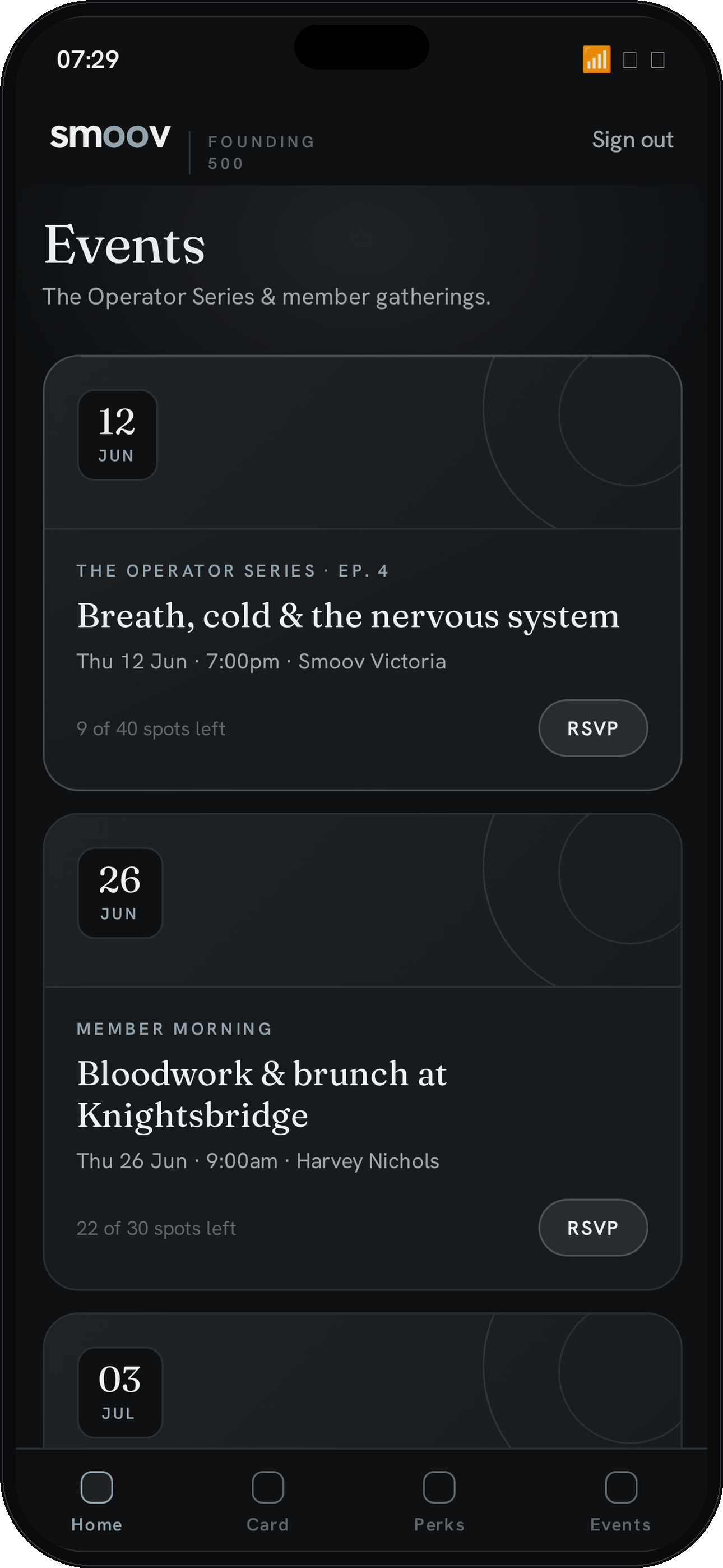 Founders’ breakfast, cold plunge and the Whoop x Smoov longevity panel